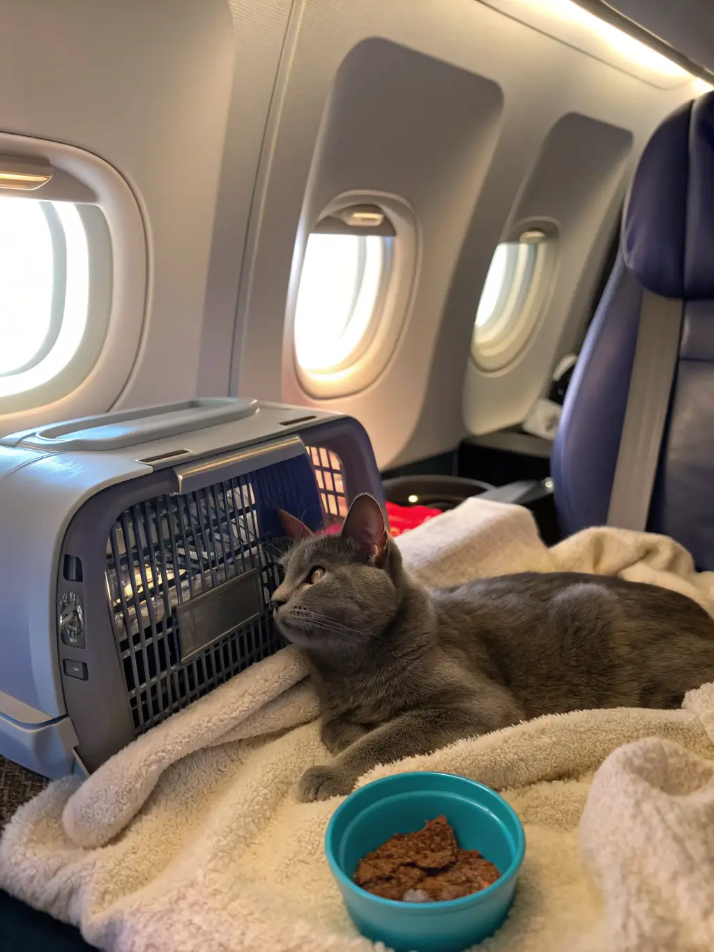 A heartwarming image of a cat comfortably resting in a carrier during transport, emphasizing Swift Livestock Delivery's commitment to stress-free cat transportation services across Canada.